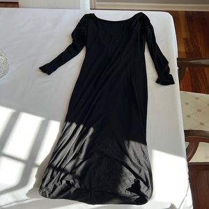 Black open back dress with boning long sleeve cy